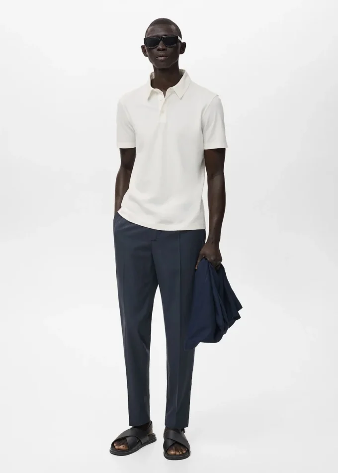 Pantalon court fuselé en coton Pantalon court fuselé en coton