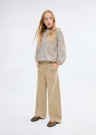 Pantalon culotte en micro-velours côtelé