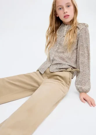 Pantalon culotte en micro-velours côtelé