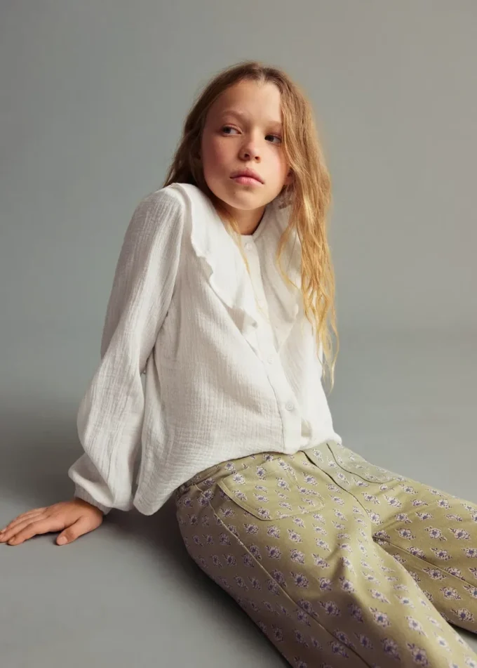 Pantalon culotte à fleurs
