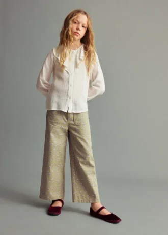 Pantalon culotte à fleurs