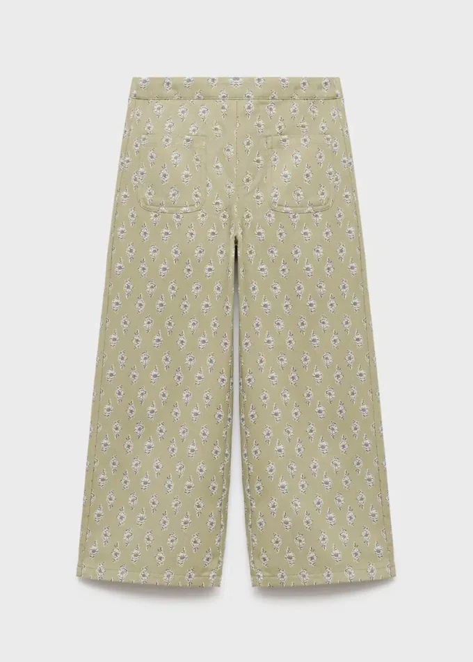 Pantalon culotte à fleurs