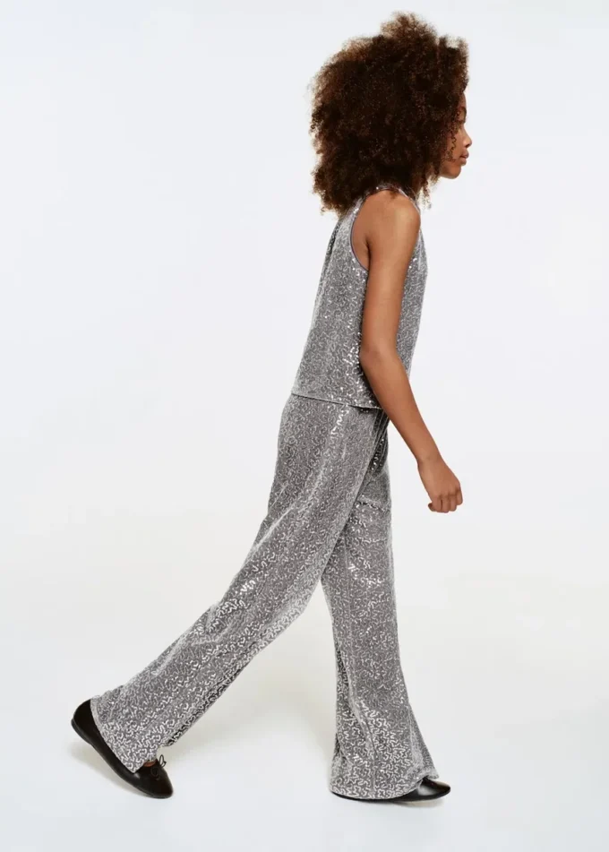 Pantalon culotte à paillettes