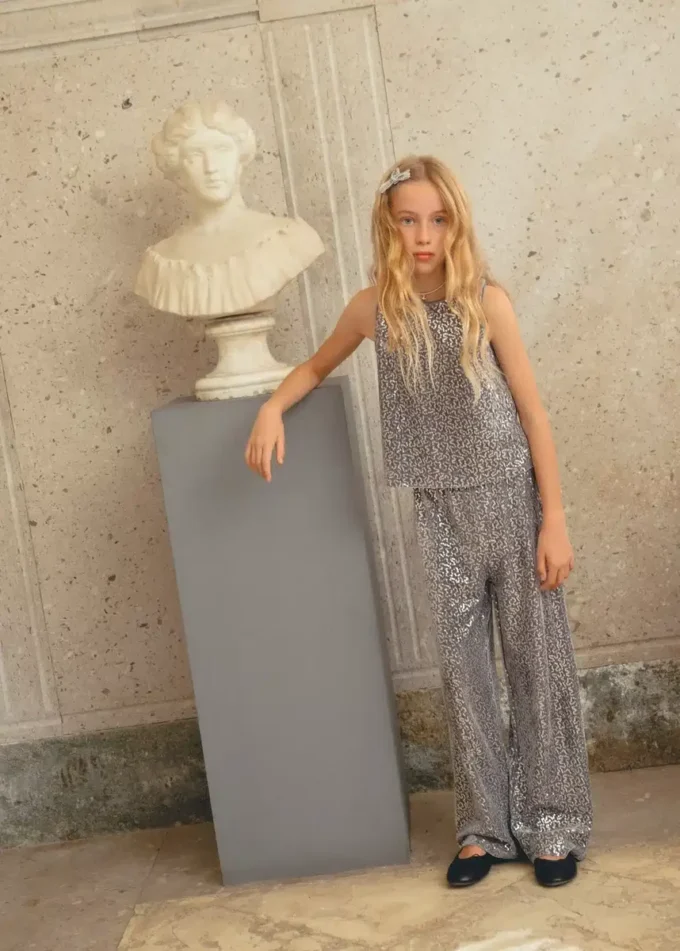 Pantalon culotte à paillettes