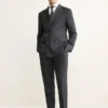Pantalon de costume 100 % flanelle de laine vierge italienne Pantalon de costume 100 % flanelle de laine vierge italienne