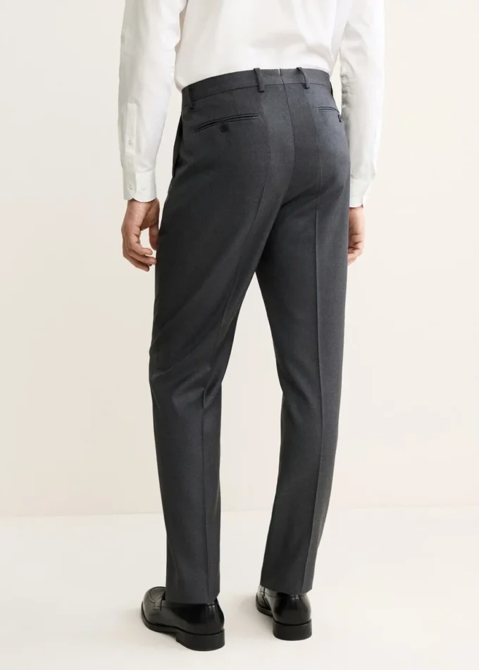 Pantalon de costume 100 % flanelle de laine vierge italienne Pantalon de costume 100 % flanelle de laine vierge italienne