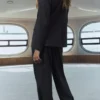 Pantalon de costume à carreaux plissé Pantalon de costume à carreaux plissé