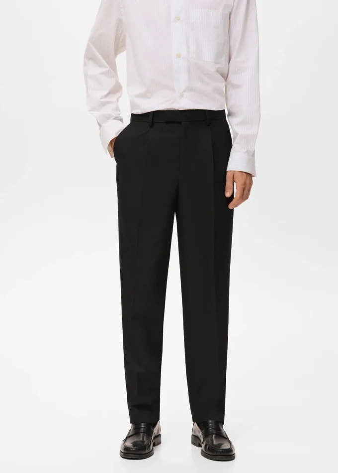Pantalon de costume coupe classique à pinces Pantalon de costume coupe classique à pinces