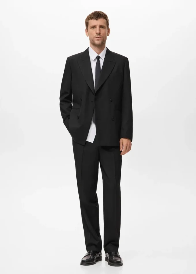 Pantalon de costume coupe classique à pinces Pantalon de costume coupe classique à pinces