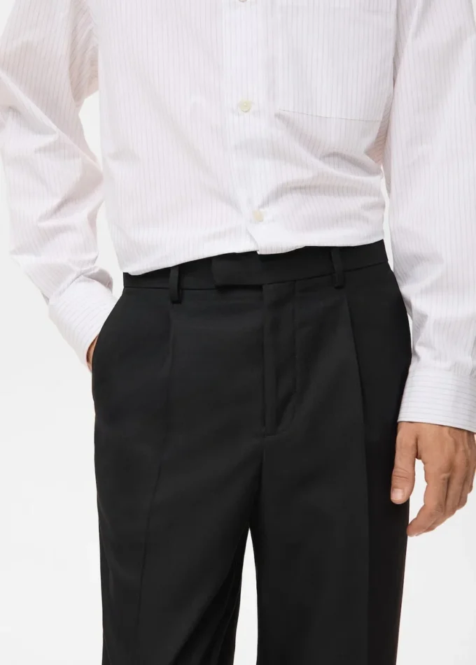 Pantalon de costume coupe classique à pinces Pantalon de costume coupe classique à pinces