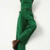 Pantalon de costume droit en lin mélangé Pantalon de costume droit en lin mélangé