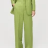 Pantalon de costume droit en lin mélangé Pantalon de costume droit en lin mélangé
