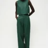 Pantalon de costume droit en lin mélangé Pantalon de costume droit en lin mélangé