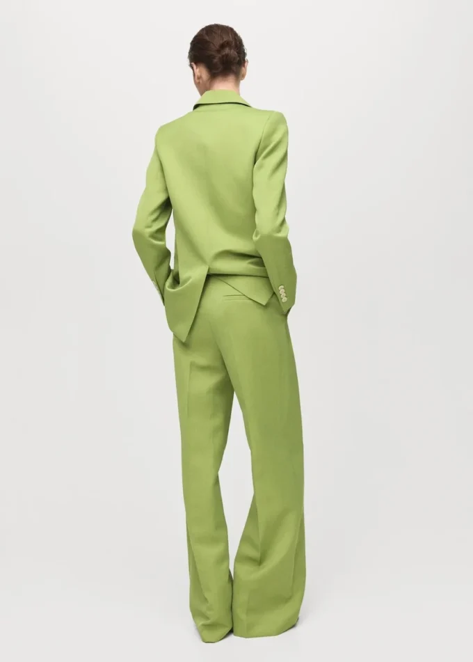 Pantalon de costume droit en lin mélangé Pantalon de costume droit en lin mélangé
