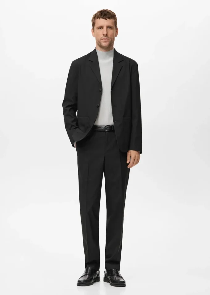 Pantalon de costume droit à pinces Pantalon de costume droit à pinces