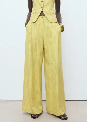 Pantalon de costume droit à rayures