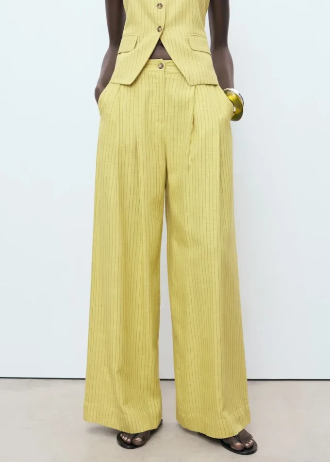 Pantalon de costume droit à rayures Pantalon de costume droit à rayures