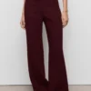 Pantalon de costume droit à taille moyenne Pantalon de costume droit à taille moyenne