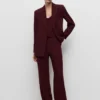 Pantalon de costume droit à taille moyenne Pantalon de costume droit à taille moyenne