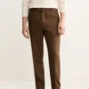 Pantalon de costume en flanelle de laine italienne Pantalon de costume en flanelle de laine italienne