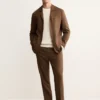 Pantalon de costume en flanelle de laine italienne Pantalon de costume en flanelle de laine italienne