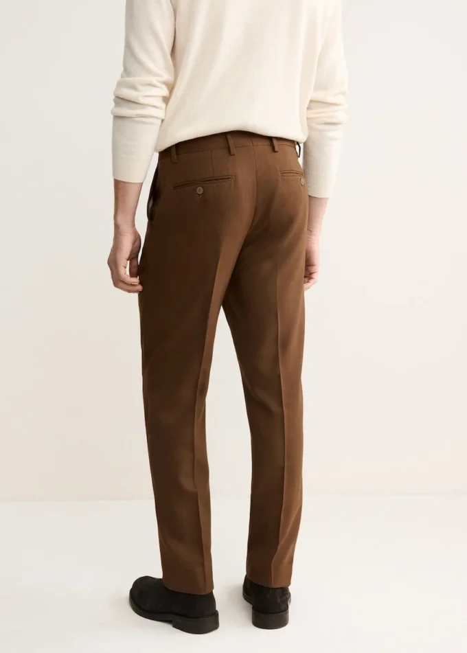 Pantalon de costume en flanelle de laine italienne Pantalon de costume en flanelle de laine italienne