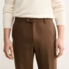 Pantalon de costume en flanelle de laine italienne Pantalon de costume en flanelle de laine italienne