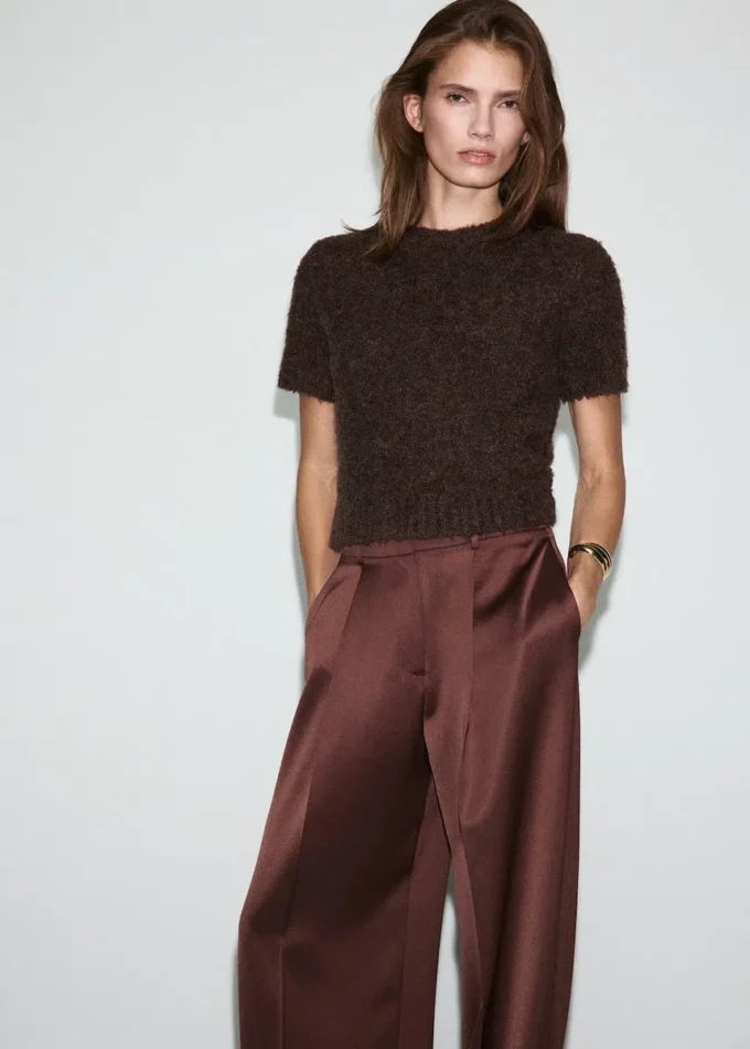 Pantalon de costume en satin Pantalon de costume en satin