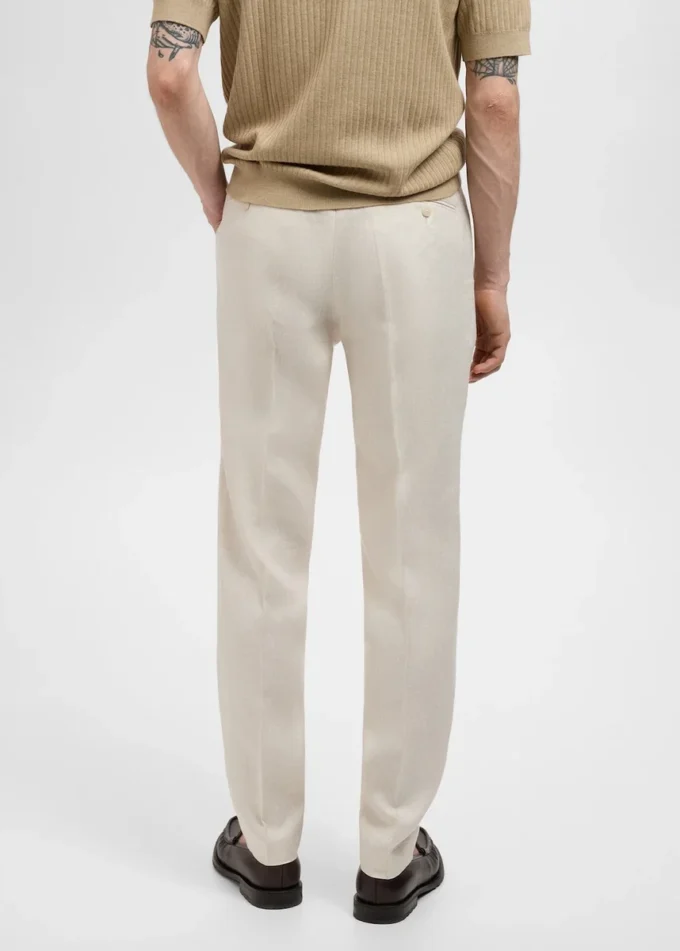 Pantalon de costume slim 100 % lin Amalfi Pantalon de costume slim 100 % lin Amalfi