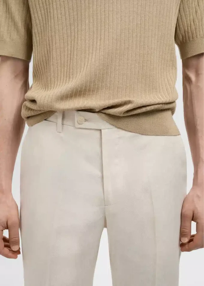 Pantalon de costume slim 100 % lin Amalfi Pantalon de costume slim 100 % lin Amalfi