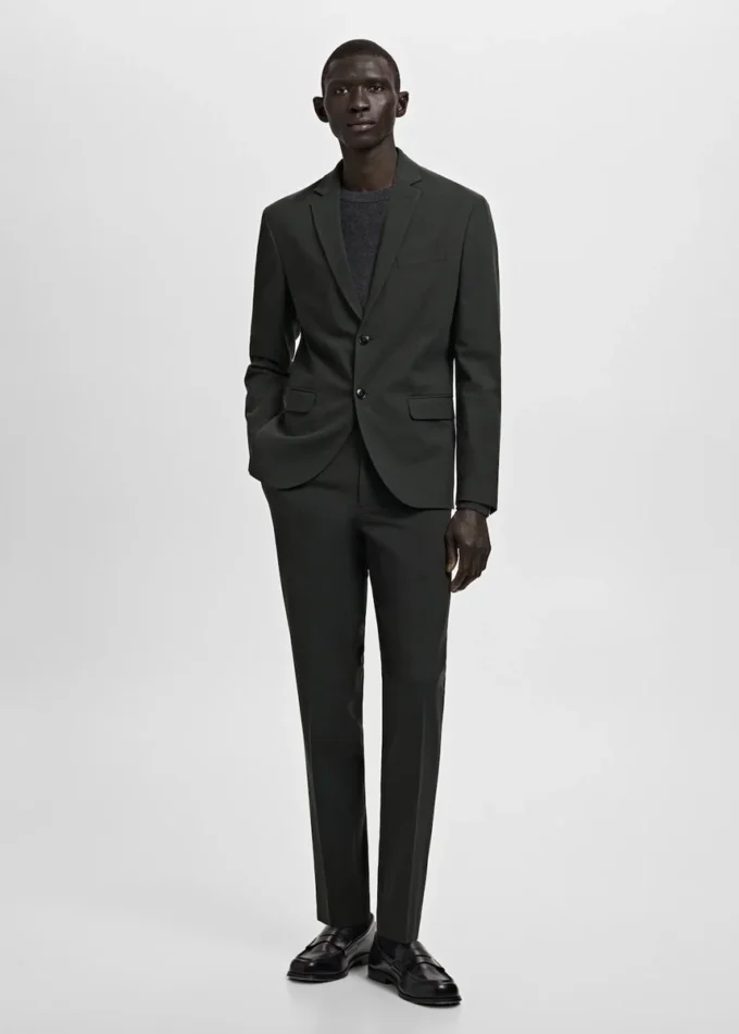 Pantalon de costume super slim-fit en tissu stretch