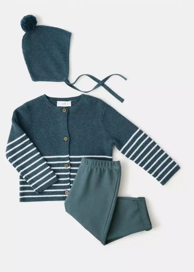 Cardigan en maille rayée