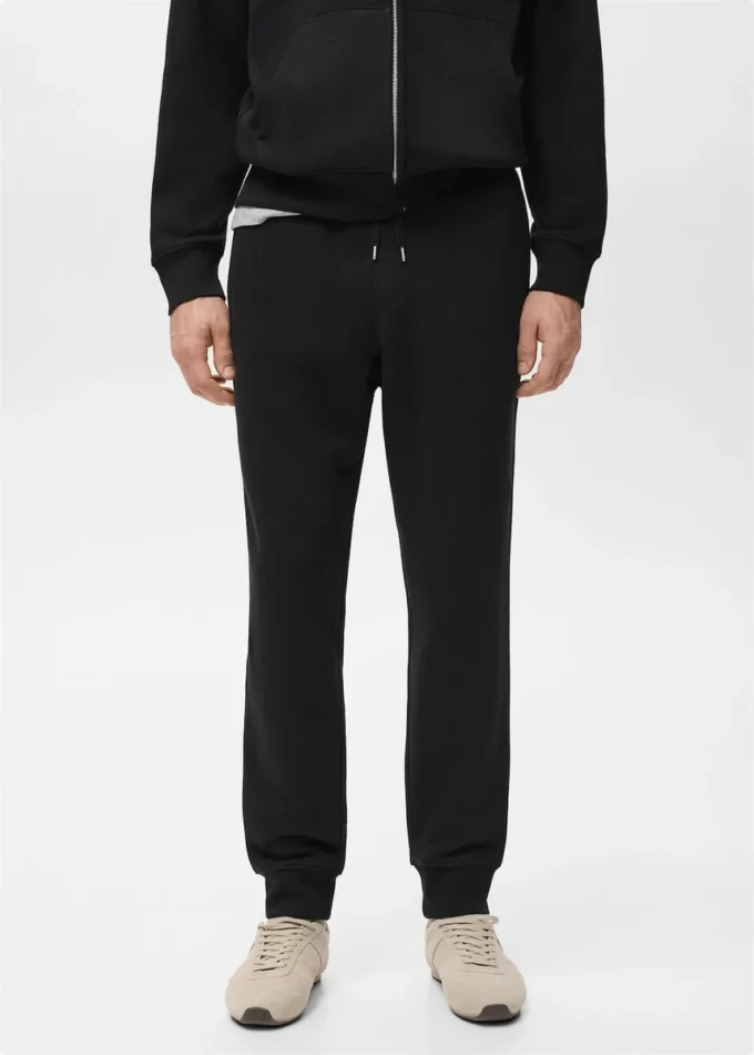 Pantalon de jogging en coton avec taille élastique Pantalon de jogging en coton avec taille élastique