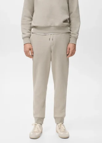 Pantalon de jogging en coton avec taille élastique Pantalon de jogging en coton avec taille élastique