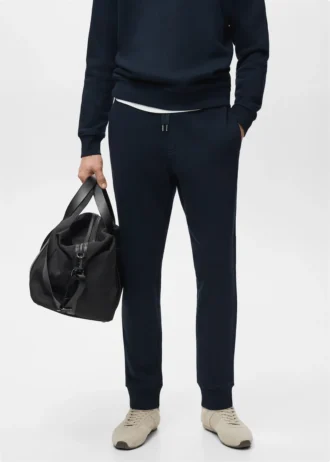 Pantalon de jogging en coton avec taille élastique Pantalon de jogging en coton avec taille élastique