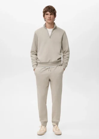 Pantalon de jogging en coton avec taille élastique Pantalon de jogging en coton avec taille élastique