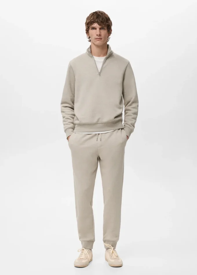 Pantalon de jogging en coton avec taille élastique Pantalon de jogging en coton avec taille élastique