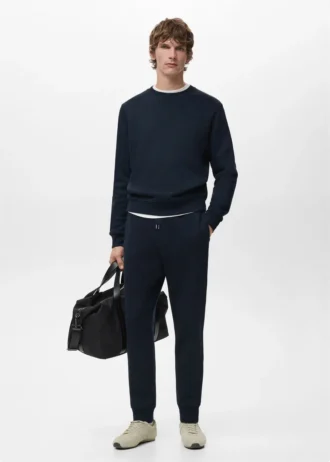 Pantalon de jogging en coton avec taille élastique Pantalon de jogging en coton avec taille élastique