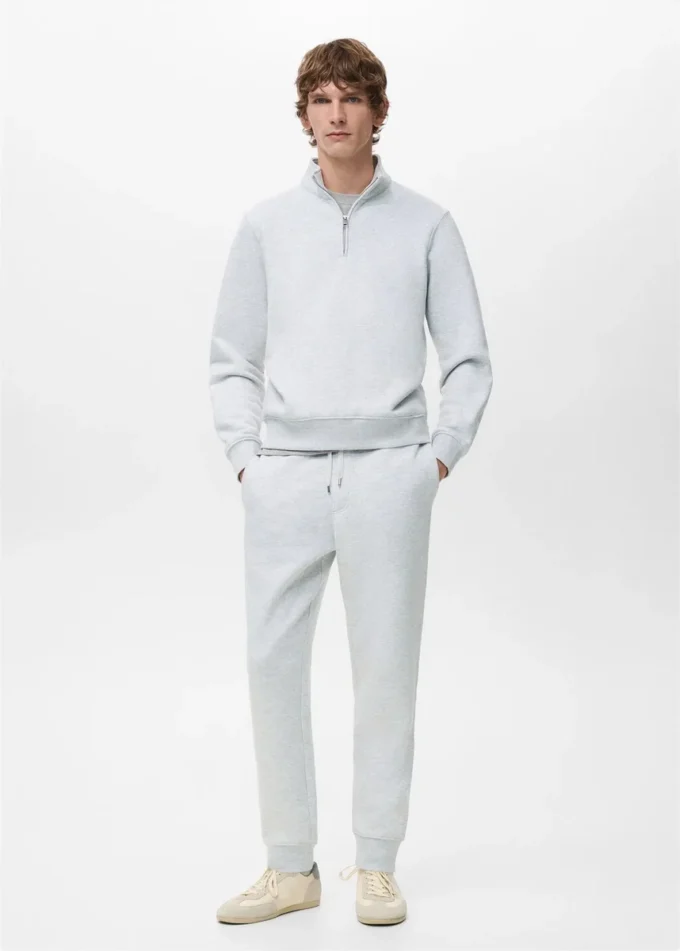Pantalon de jogging en coton avec taille élastique Pantalon de jogging en coton avec taille élastique