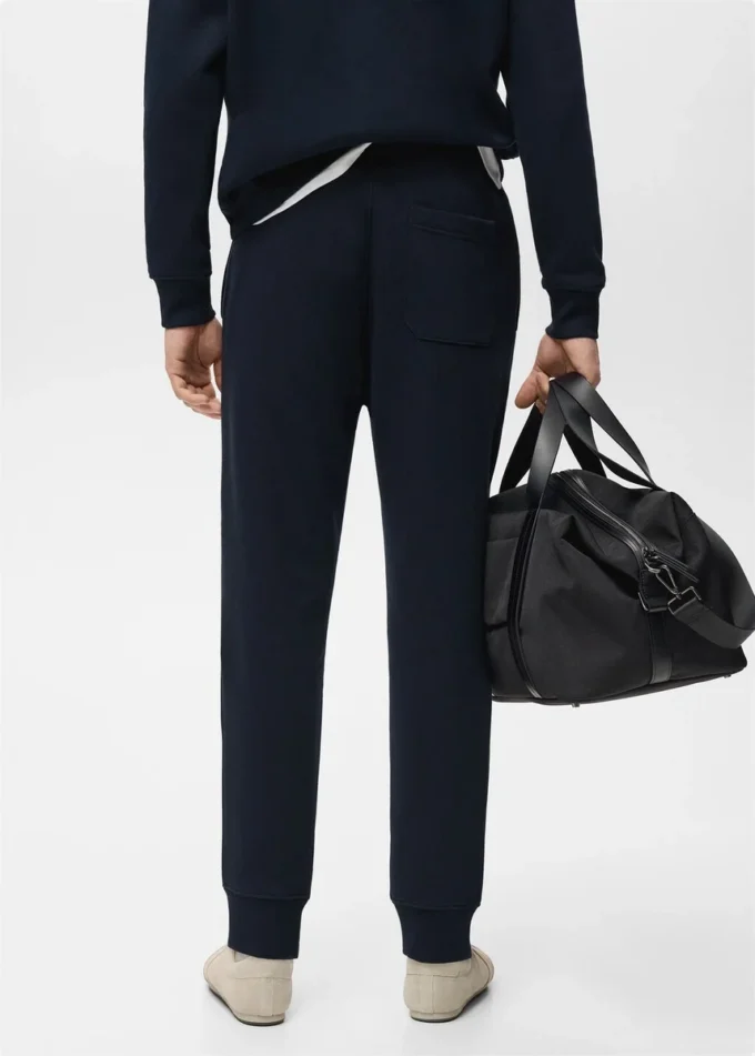 Pantalon de jogging en coton avec taille élastique Pantalon de jogging en coton avec taille élastique