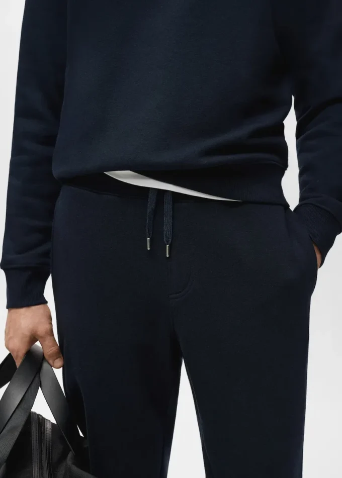 Pantalon de jogging en coton avec taille élastique Pantalon de jogging en coton avec taille élastique