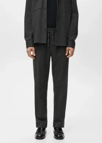 Pantalon de jogging en flanelle avec cordon de serrage Pantalon de jogging en flanelle avec cordon de serrage