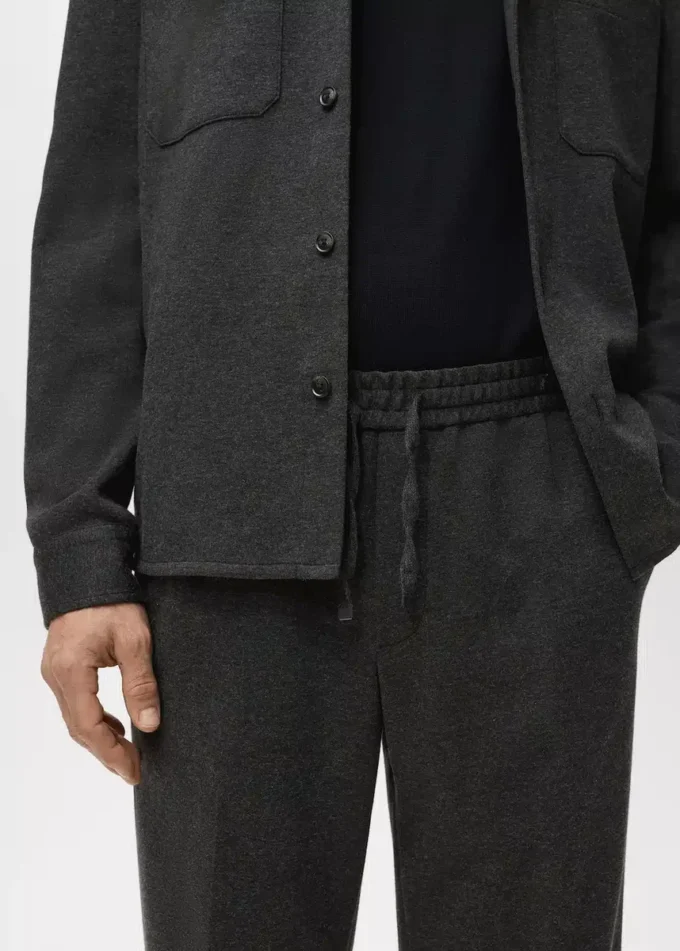 Pantalon de jogging en flanelle avec cordon de serrage Pantalon de jogging en flanelle avec cordon de serrage