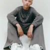 Pantalon de jogging à jambes larges avec détails de coutures