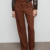 Pantalon droit avec détails sur les coutures
