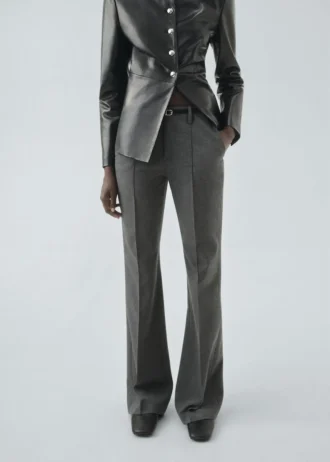 Pantalon droit à ceinture