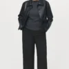 Pantalon droit court taille moyenne Pantalon droit court taille moyenne