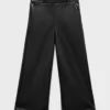 Pantalon droit effet cuir