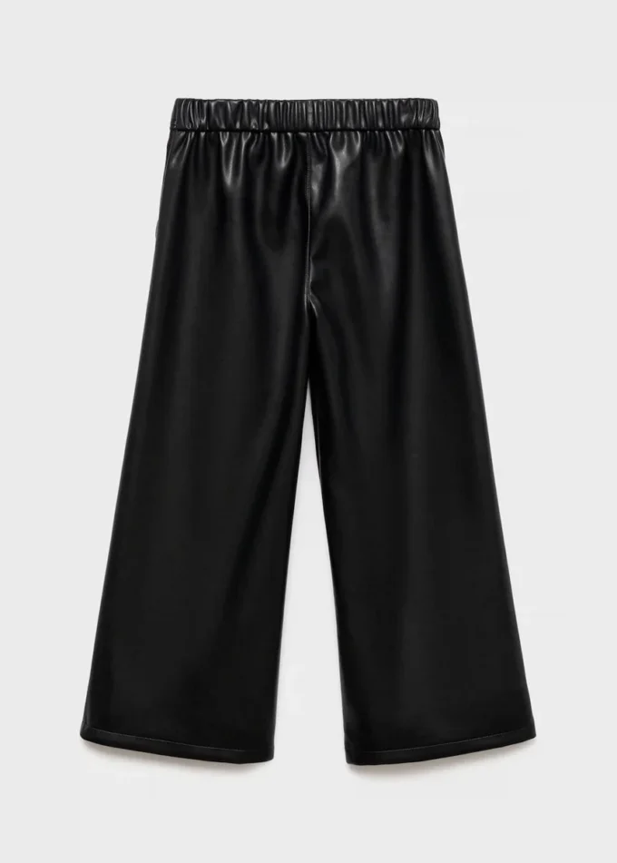 Pantalon droit effet cuir