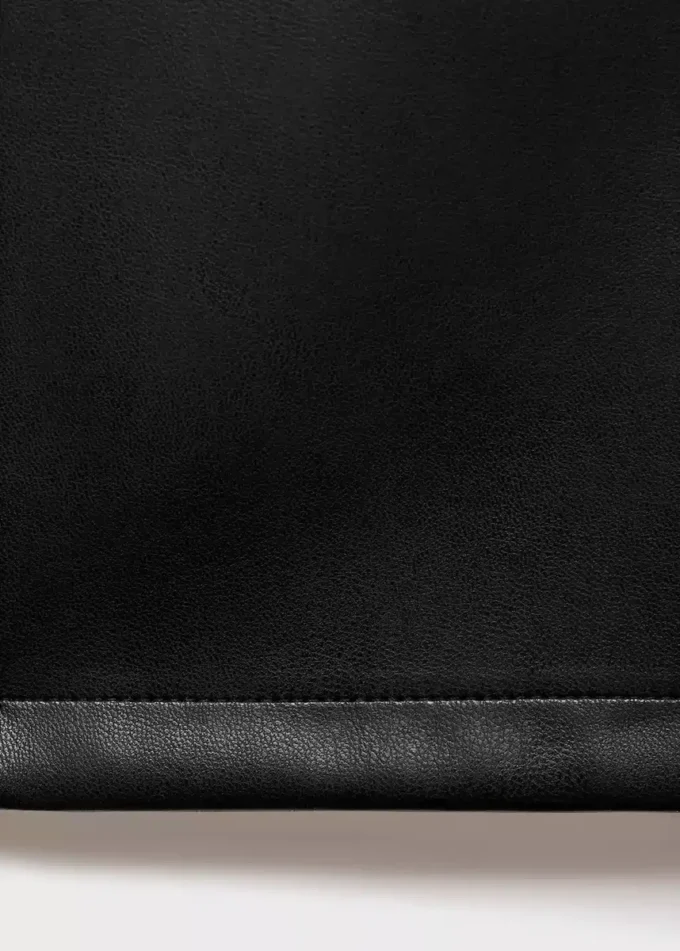 Pantalon droit effet cuir
